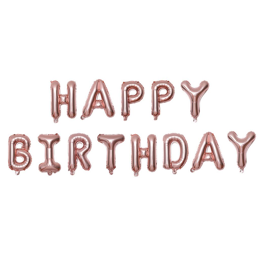 

13 шт./набор 16 дюймов С Днем Рождения Алюминиевые Шары Украшения Для Вечеринки По Случаю Дня Рождения с Надписями Шары розового золота