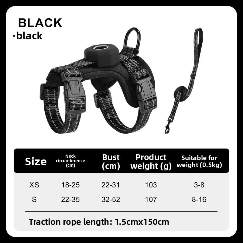 Light Soft Cat Harness Anti‑Escape Pet Chest Back Strap Support Locator Installation Anti‑Lost Adjustable Walking Harness for Kitten Cat