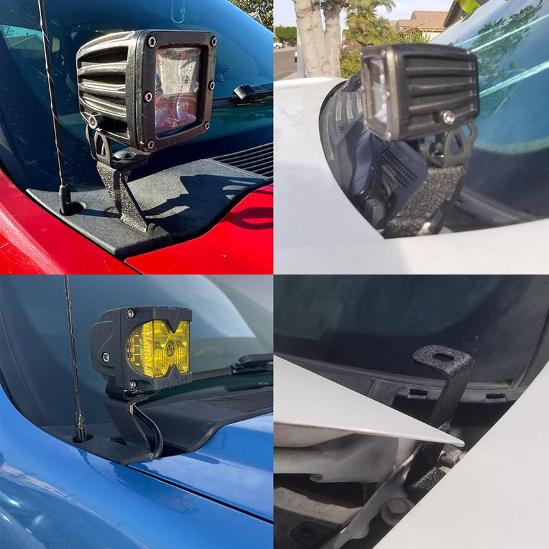 Car LED Offroad Light Brackets Engine Hood A Pillar Work Lights Spot Lamp Mounting Holder For Chevy GMC Silverado 2007-2013