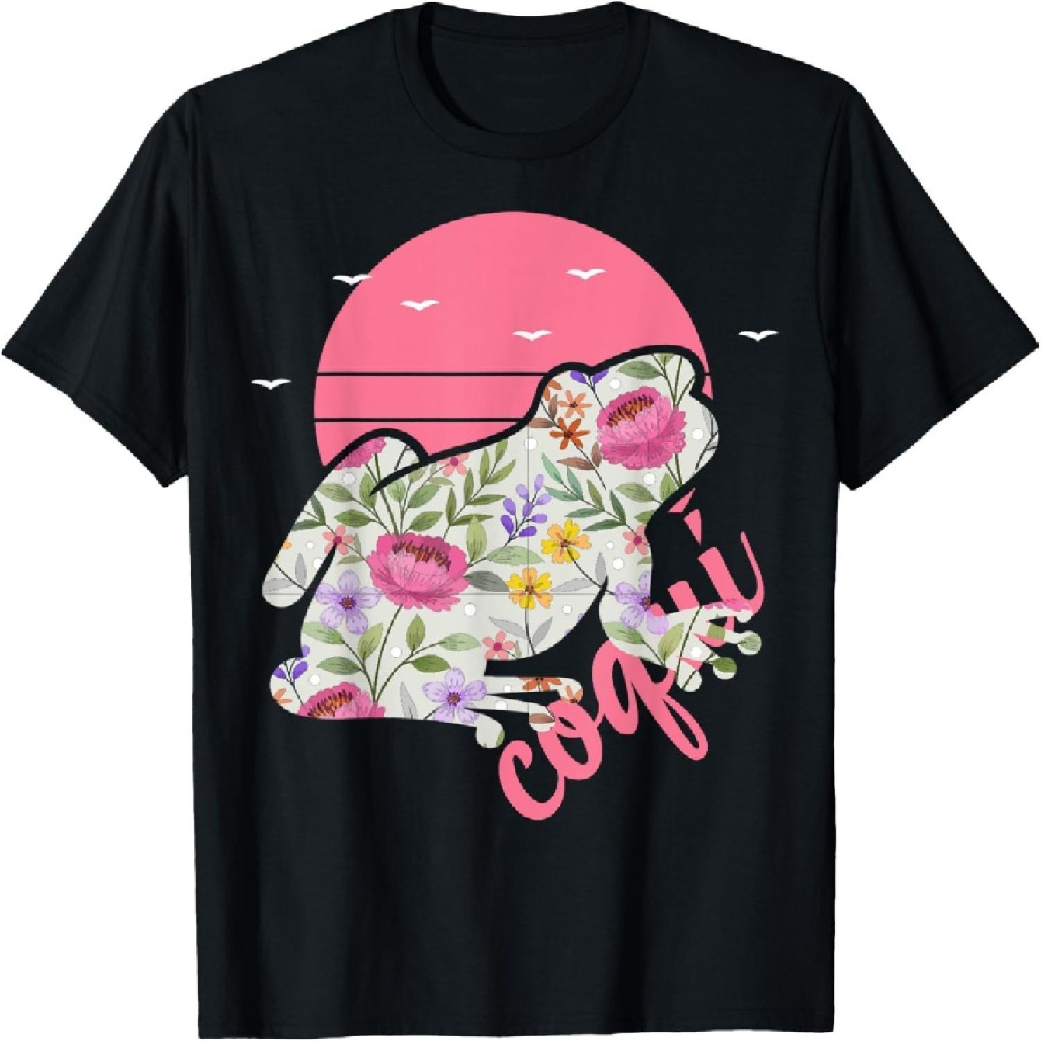 Puerto Rico Coqui Frog Floral Graphic Women s T-Shirt S