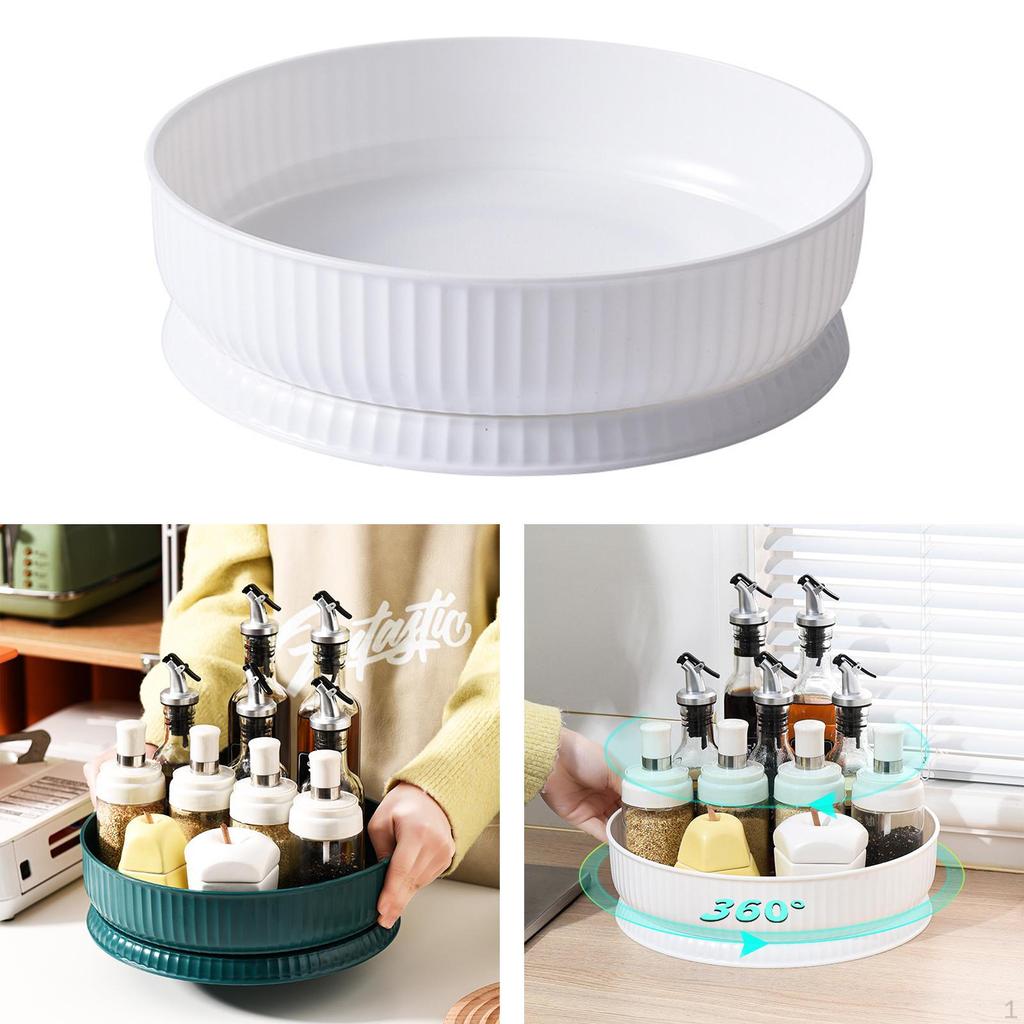 360° Rotating Round Spice Storage Rack Turntable Sundries Organizer Seasoning Can Bottle
