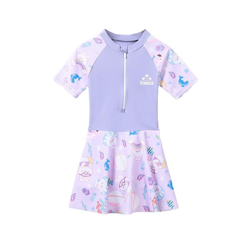 

Детский купальник, цельный купальник для девочек, быстросохнущий купальник для девочек, тренировочный купальник XL(18-22kg) фиолетовый