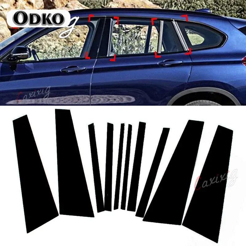 10Pcs for BMW X1 F48 2016 2017 2018 Door Window Pillar Posts Trim Molding Cover Stickers Accessories