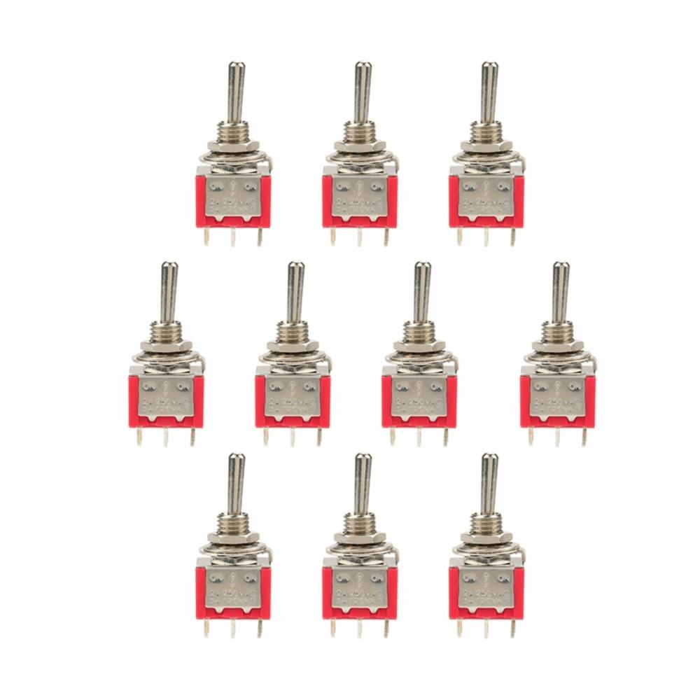 10Pcs MTS-203 Miniature Toggle Switch 6mm ON-OFF-ON Latching Type Toggle Switch Electrical Projects