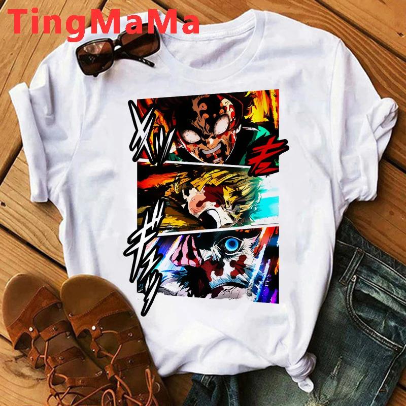 Demon Slayer Rengoku T Shirt Unisex Kimetsu No Yaiba Tshirt Anime Uzui Unisex Cartoon Tanjiro Inosuke Zenitsu Nezuko T-shirt Unisex