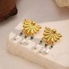 Fashion Exqusite Geometric Texture Stud Earrings Stainless Steel Pearl Tassel Earrings  For Woman Daily Wear Party Gifts