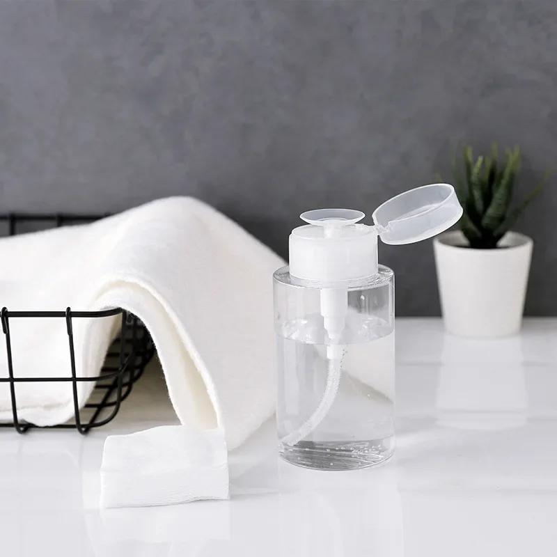 100/150/200ml Tragbare Reise Nachfüllbare Flasche Leer Kunststoff Nagellackentferner Alkohol Flüssigkeit Drücken Pumpen Spenderflasche