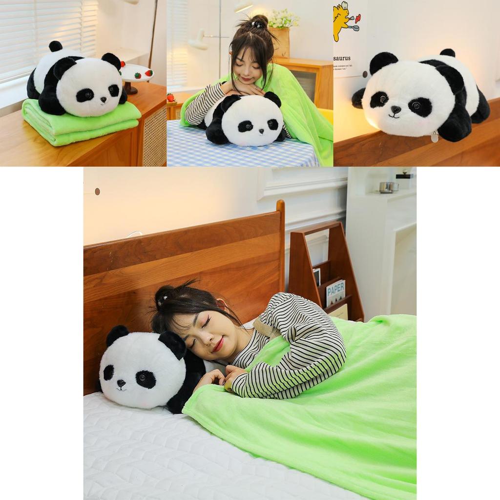 Adorable Panda Plush Toy Blanket And Pillow Soft Comfortable Gift For Friends