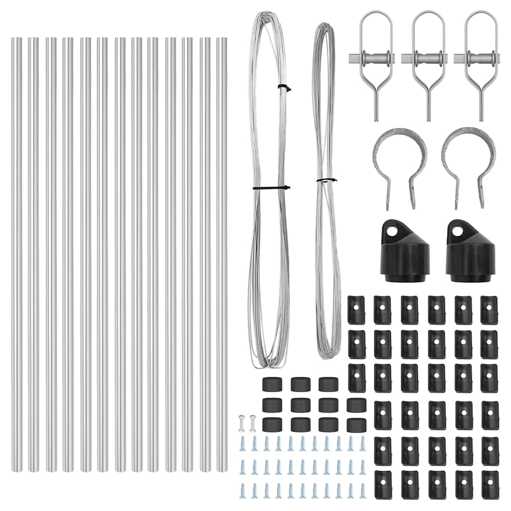 Embedded Fence Post Set 13 Pcs Silver