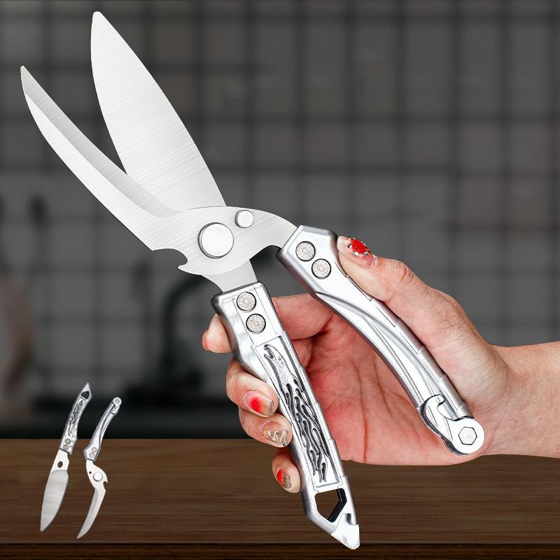Multi Functional Stainless Steel Food Barbecue Kitchen Scissors Household Specific Strong Shears for Cutting Chicken Bones