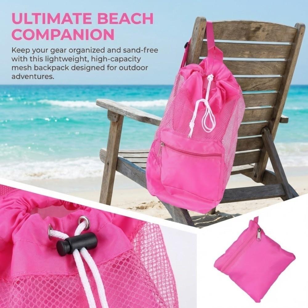 Large Mesh Beach Storage Bag Washable Material Shell Toy Bag Outdoor Beach