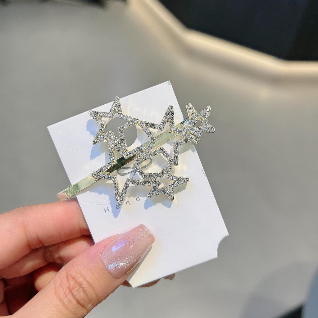 Forest Style Rhinestone Star Hair Clip - Celebrity-Inspired Hair Accessory for Women