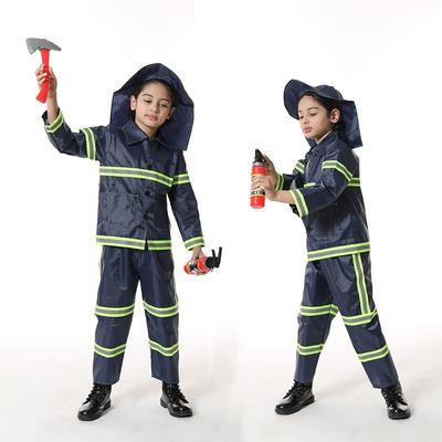 Halloween Fire Suit Children's Day Costume, Police Lawyer Pilot Doctor Worker Children Cosplay Suit