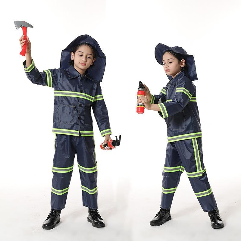 Halloween Fire Suit Children's Day Costume, Police Lawyer Pilot Doctor Worker Children Cosplay Suit
