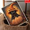 Halloween Pearl Painting Art Kit Black Cat with Pumpkin Handmade Diy Home Decorations