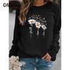 Plus Size Spring and Autumn Women's Sweatshirt Blank Flower Round Neck Long Sleeve Top