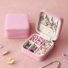Childrens Jewelry Box With Pure Color Leather Material Multi Use Storage For Girls