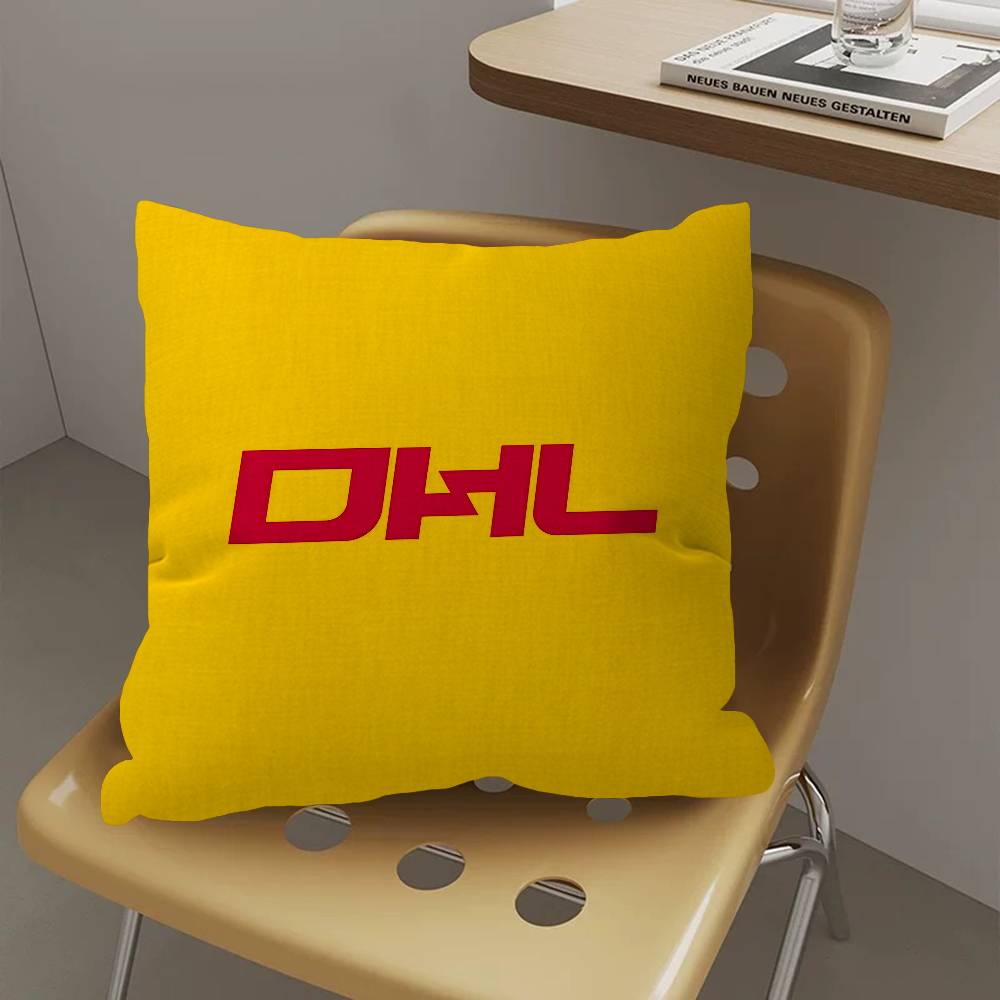 Logistics Brand DDhl Pillow Covers Cartoon Sofa Decorative Home Doublesided Printing Short Plush Cute Cushion Cover