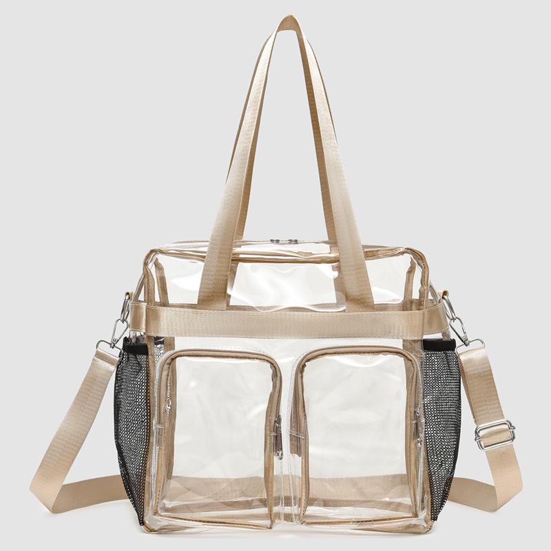 Portable PVC Transparent Shoulder Crossbody Bag Tote Satchel Handbag for Women Lady Large Capacity Clear Bag Waterproof Shopping