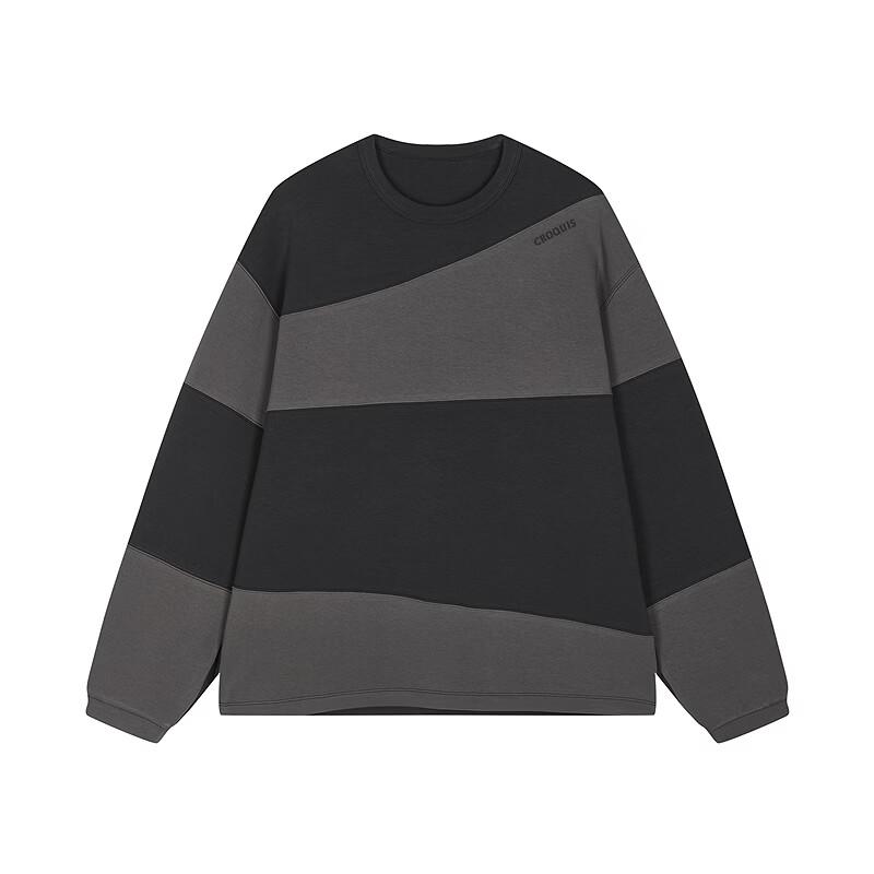 CROQUIS Men's H-Shape Loose Round Neck Pullover Sweatshirt