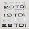 For RS3 3D ABS Car Letters Logo 1.9 TDI 2.0 TDI 2.8 TDI Badge Rear Trunk Sticker Decals For Audi A3 A4 A5 A6 Q2 Q3 Q5 Auto Accessories