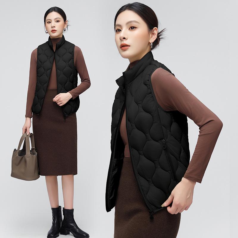 Down cotton vest women's 2024 autumn and winter new outer wear light mother vest short vest warm cotton vest