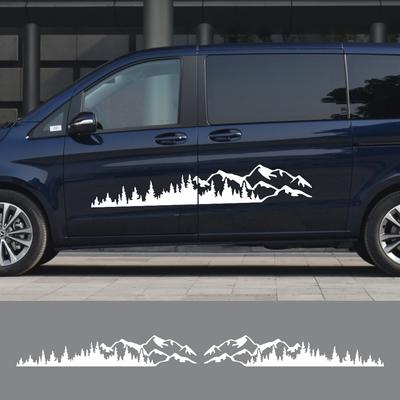 Grafik Berg Träd Styling Klistermärke Van Husbil Karossida Dekor Dekal Husbil RV Vinyl Dekoration Bil Tuning Tillbehör
