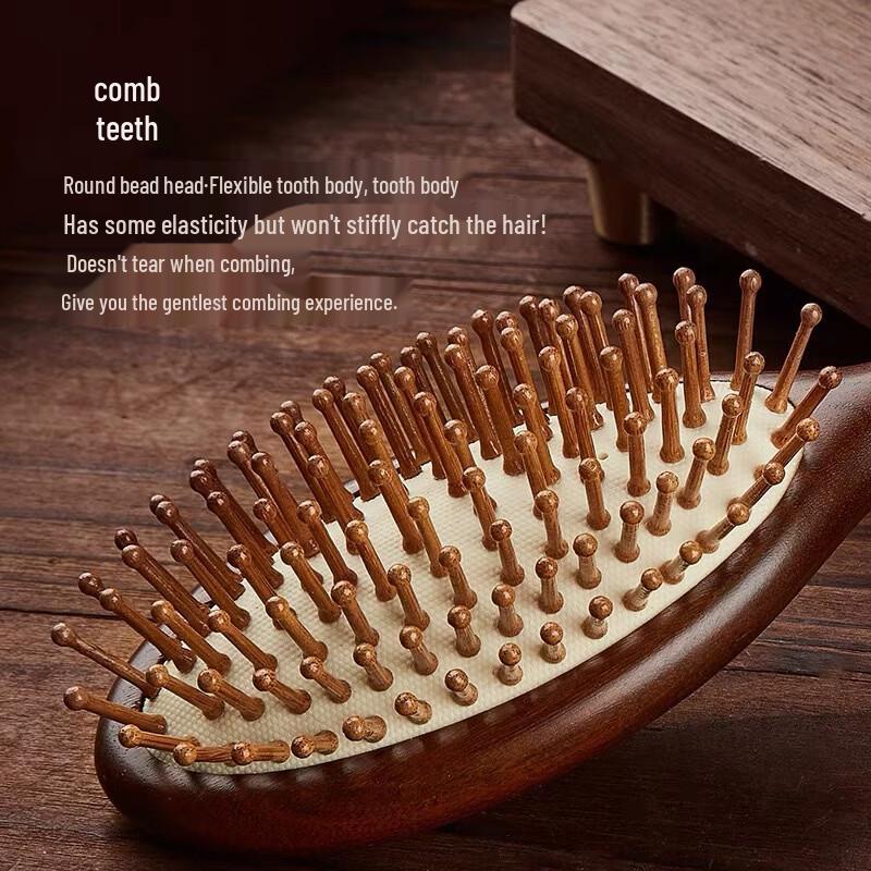 Golden Sandalwood Massage Cushion Hairbrush