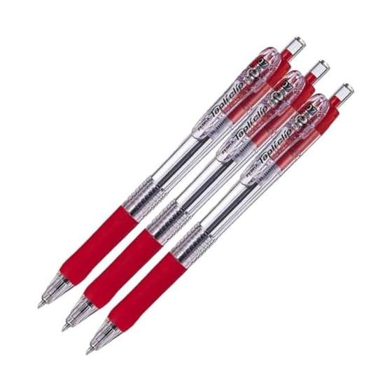 Zebra Tapliclip Oil-Based Ballpoint Pen, 0.7mm, Red, Oil-Based Pigment Ink, Rubber Grip, 40% More Ink