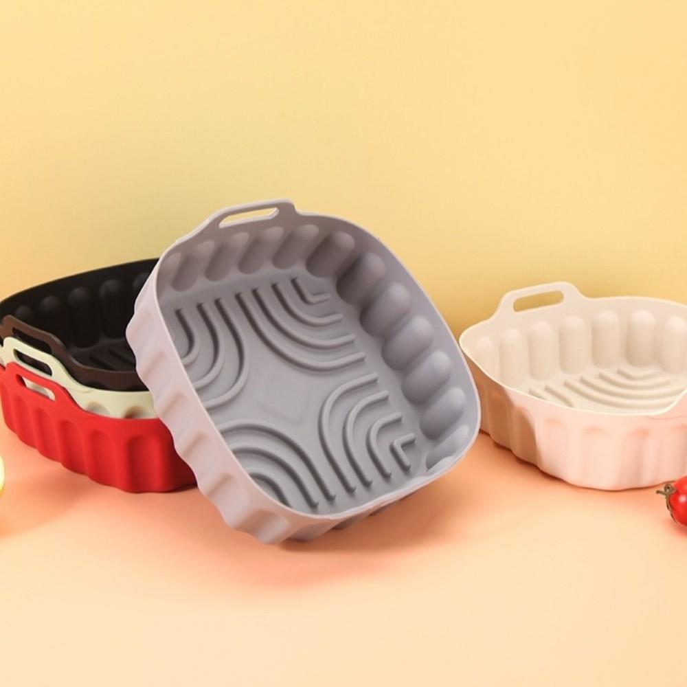 with Handle Air Fryer Silicone Tray Non-stick Kitchen Baking Mold New Air Fryer Mat