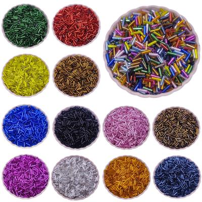 Exquisit Acrylic Glossy Jewelry Making 200 pezzi 2*7mm tubo di vetro perline sciolte collana braccialetto artigianato fai da te colorato all'ingrosso manuale accessori