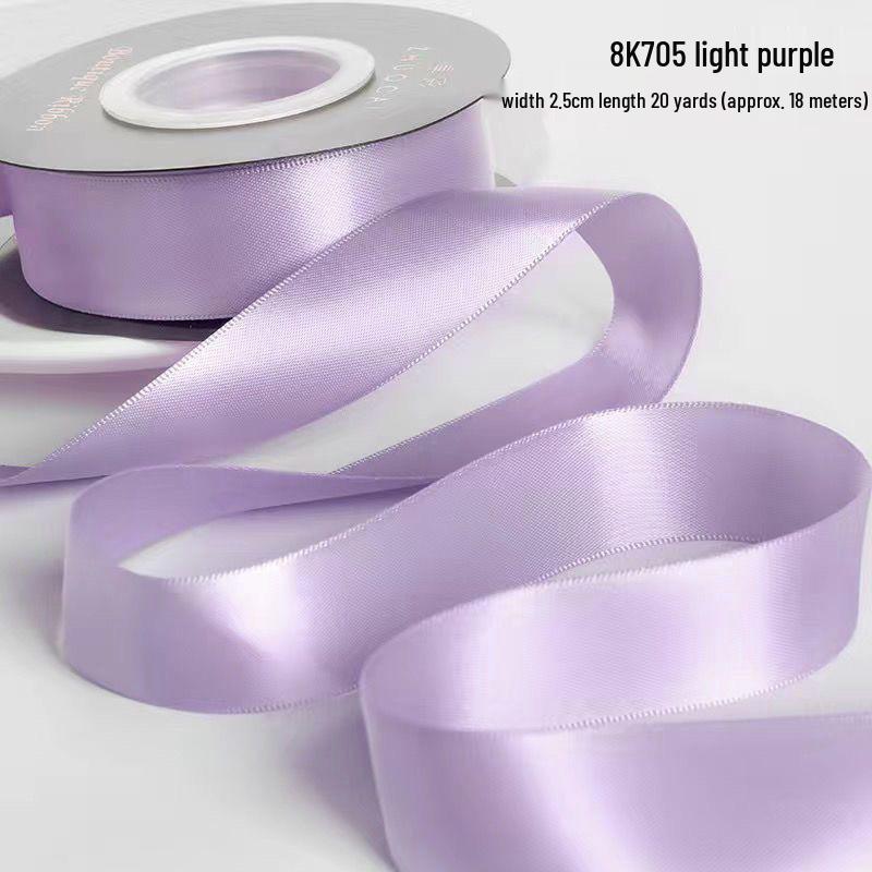 2.5cm Double-Sided Satin Ribbon for DIY, Weddings, Gifts, Bouquets, Cakes, and Bows