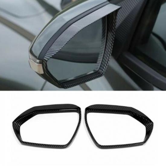 Carbon Fiber 2X Rearview Mirror Rian Eyebrow Cover Trim For Hyundai Tucson 2021+