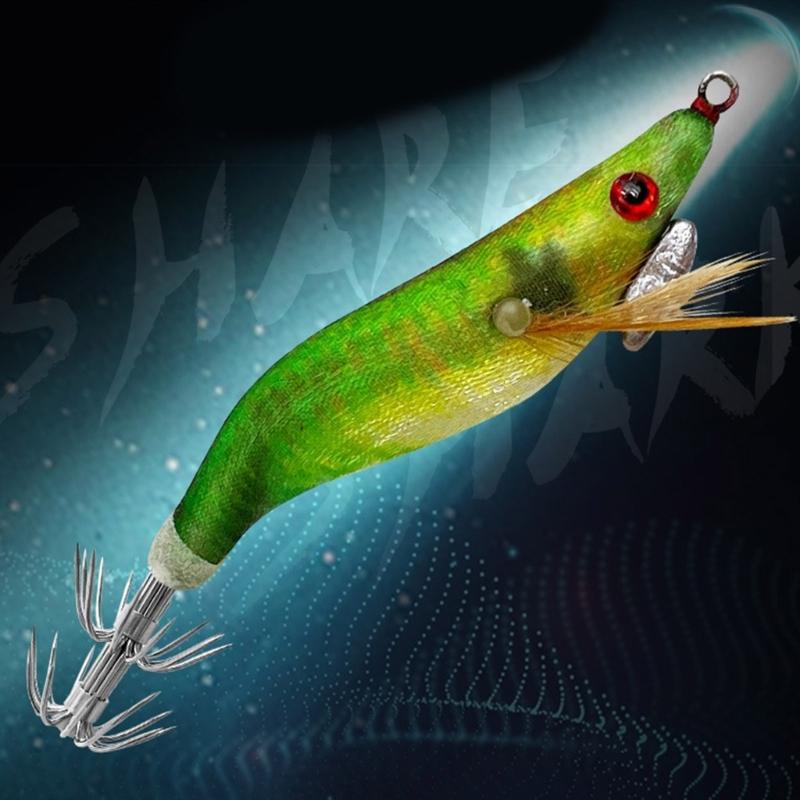 Fishing Lures Glow Jig Hook Shrimp Lure Baits Squid Jig Artificial Hard Baits Glow Squid Jig Cuttlefish Hook