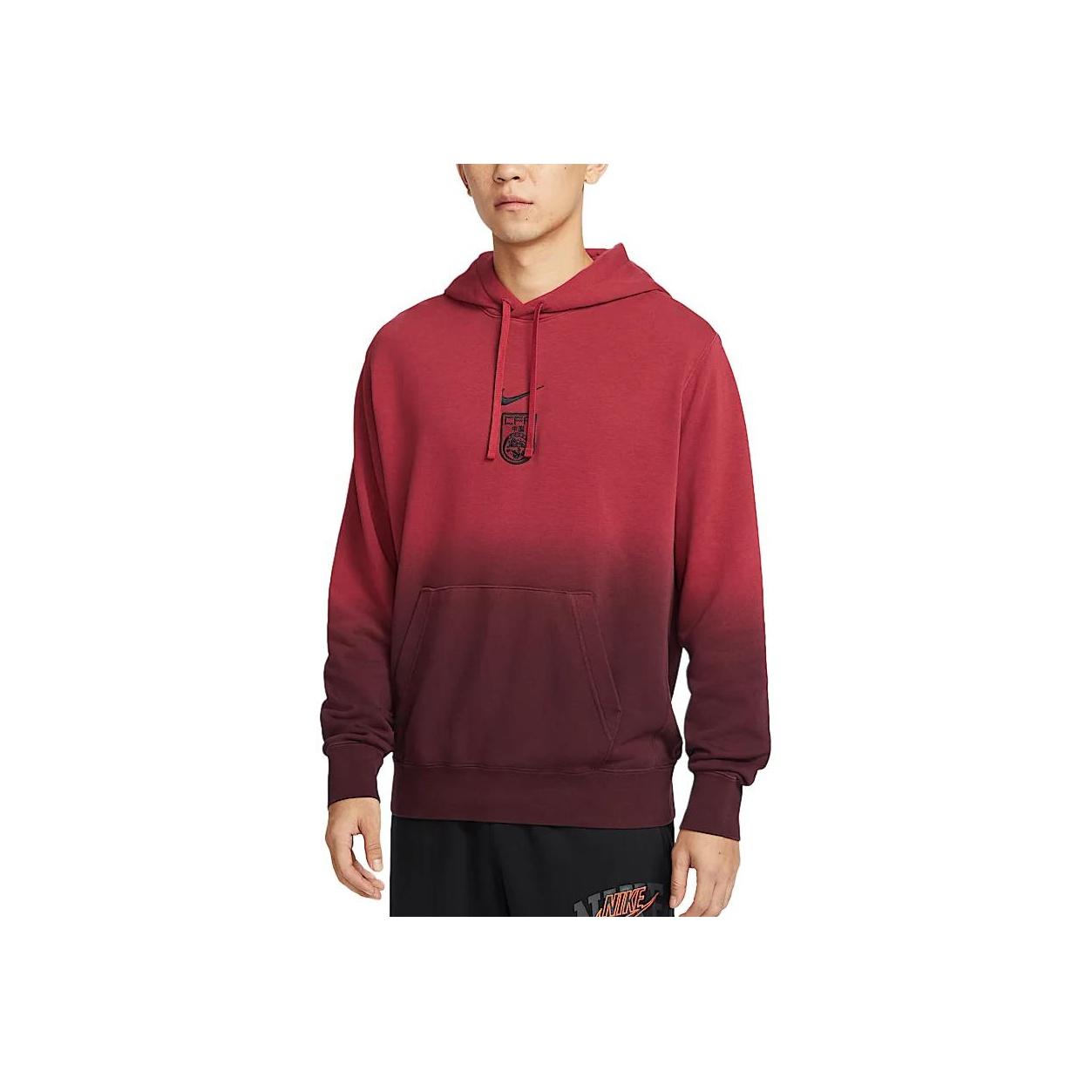 Nike Fashionable Comfortable Pullover Hoodie Long Sleeve Sweatshirt Men sweatshirt Deep-Team-Red FJ7334-613 2XL