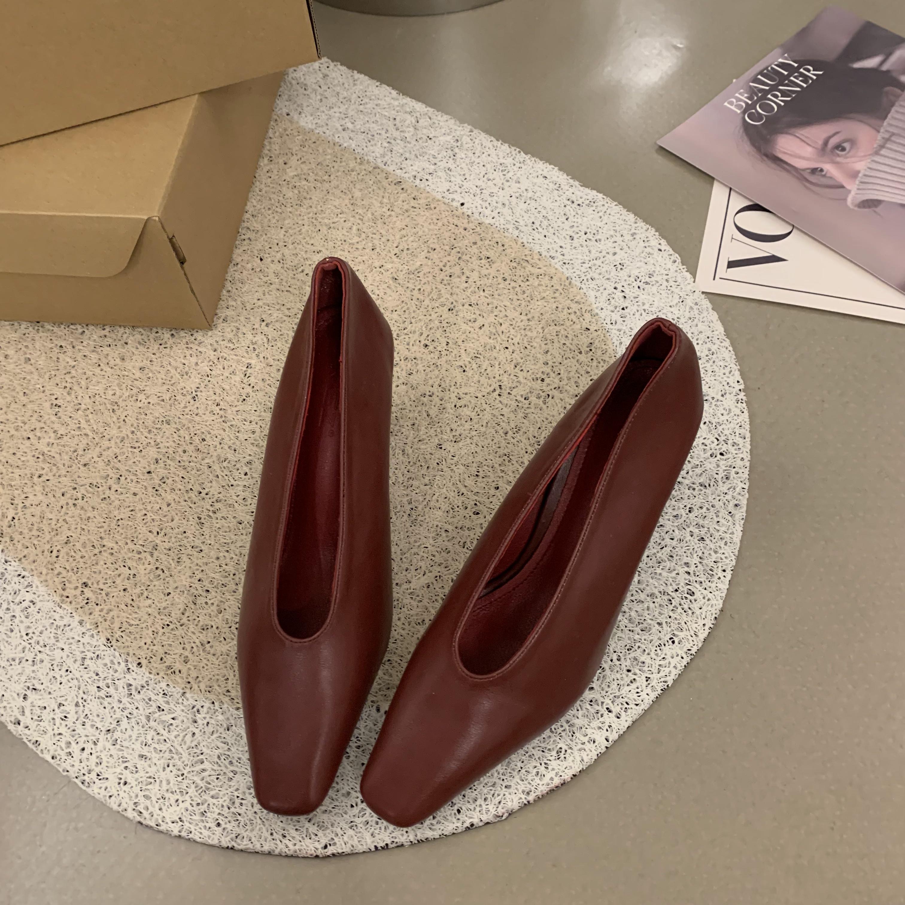 

Женские туфли на высоком каблуке с острым носком 1 см, каблук толстый 5 см, элегантные женские туфли на высоком каблуке в винтажном стиле, женские туфли 2024 года, новые одинарные туфли 35