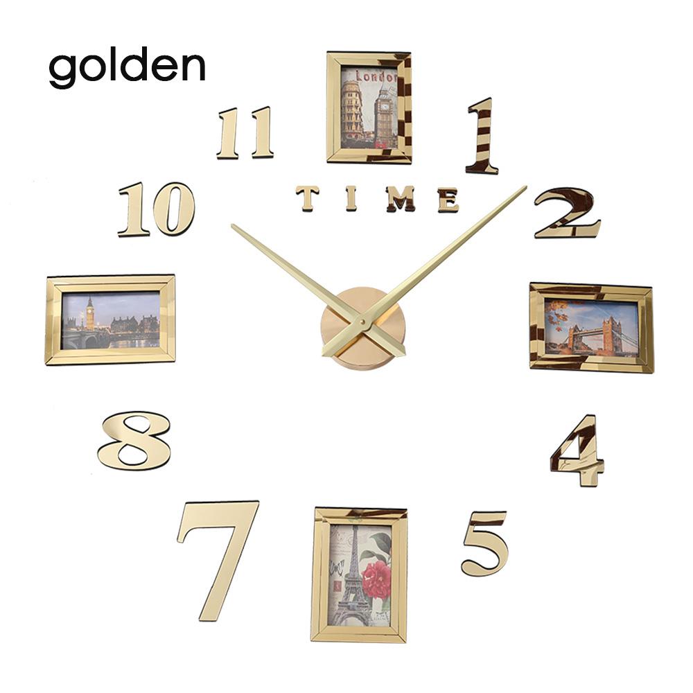 

Фоторамка Saat Wall Clock Horloge Reloj De Pared Duvar Saati Relogio De Parede Klok Modern Design Watch 3d Large Luminous 47inch
