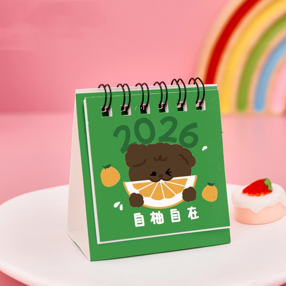 Mini Desk Calendar Cartoon Standing Flip Desktop Calendar, Small Daily Planning Monthly Calendar for Home