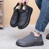 Men's Lightweight Thick-Sole Winter Insulated Slip-On Fur-Lined Snow Boots Anti-Slip Cushioned Casual Athletic Cotton Boots