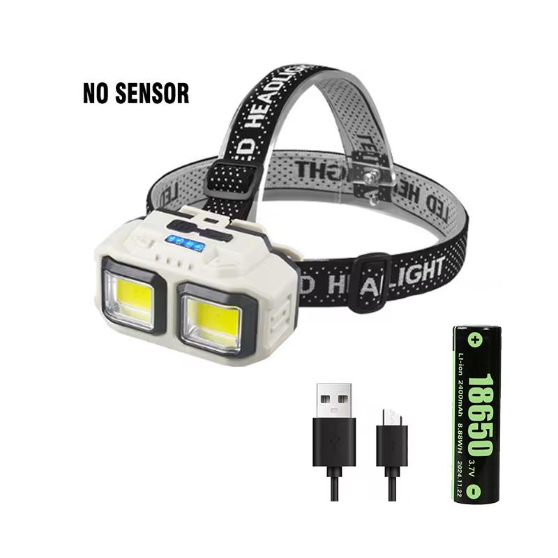 COB LED Headlamp Rechargeable Headlight,Waterproof Work Light for Outdoor Camping Fishing,Christmas Gifts for Repair Job Worker