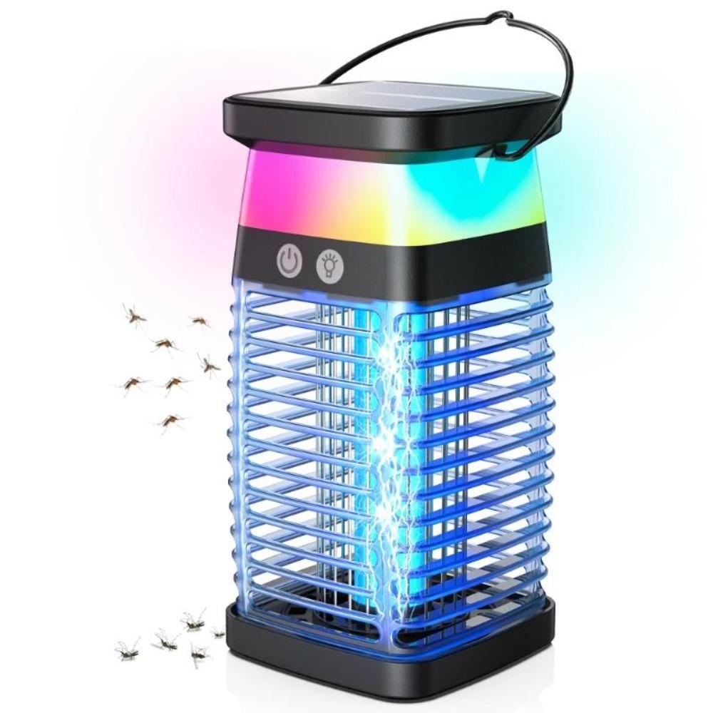 Solar Portable USB Mosquito Killer,Rechargeable Bug Zapper Lamp for Camping,Hiking,Travel,Indoor/Outdoor Use,Silent, Mosquito Repellent Alternative