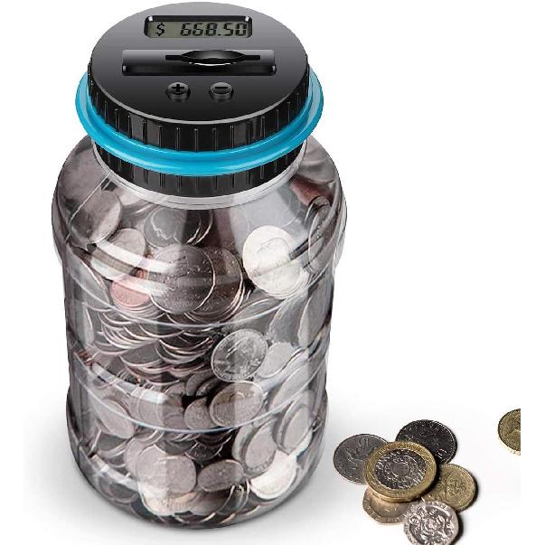 Digital Piggy Banks for Adults,Transparent Coin Bank,Automatic Counting Money Bank with LCD,1.8L Large Coin CounterCoin CounterCoin CounterCoin