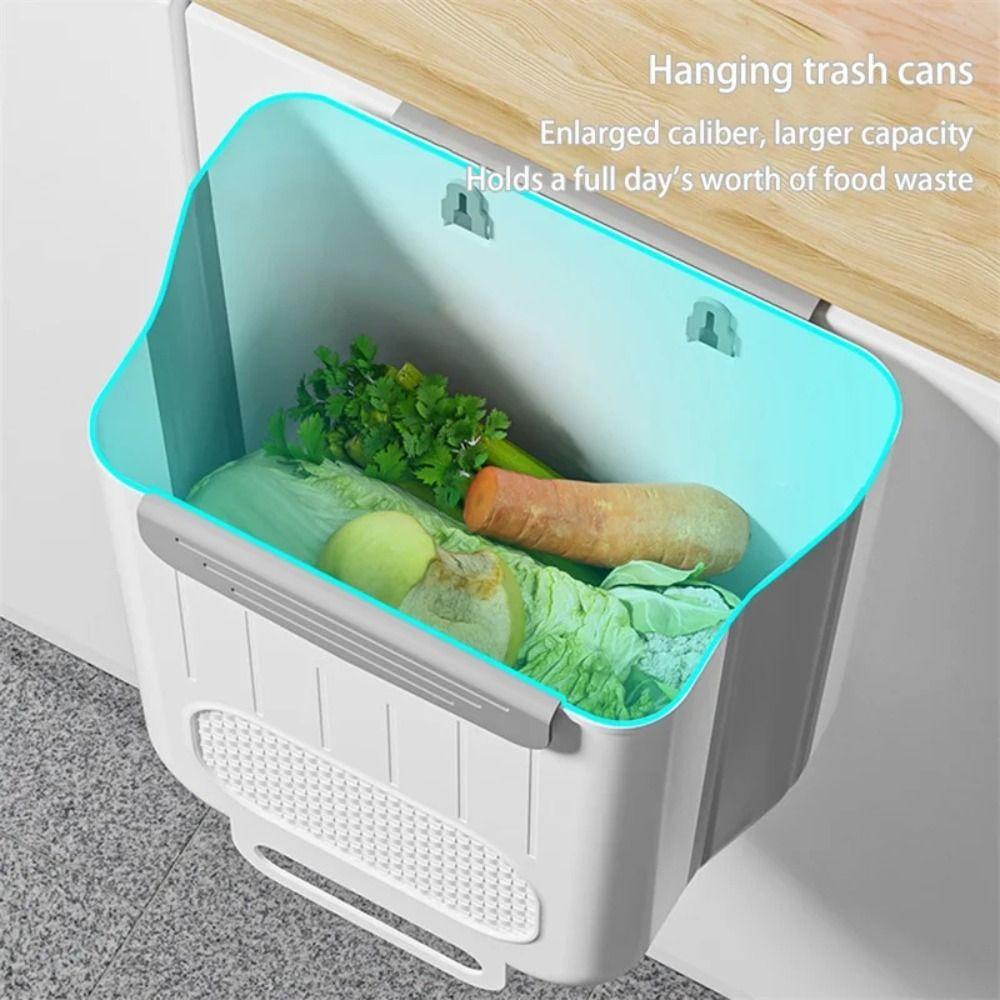 Punch-free Foldable Trash Can Space-saving Toilet Storage Bucket Wall Mount Trash Bin Bathroom