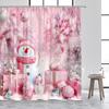 Christmas Shower Curtains Cute Snowman Santa Claus Xmas Tree Winter Town Street Landscape Bath Curtain Home Bathroom Decor Set