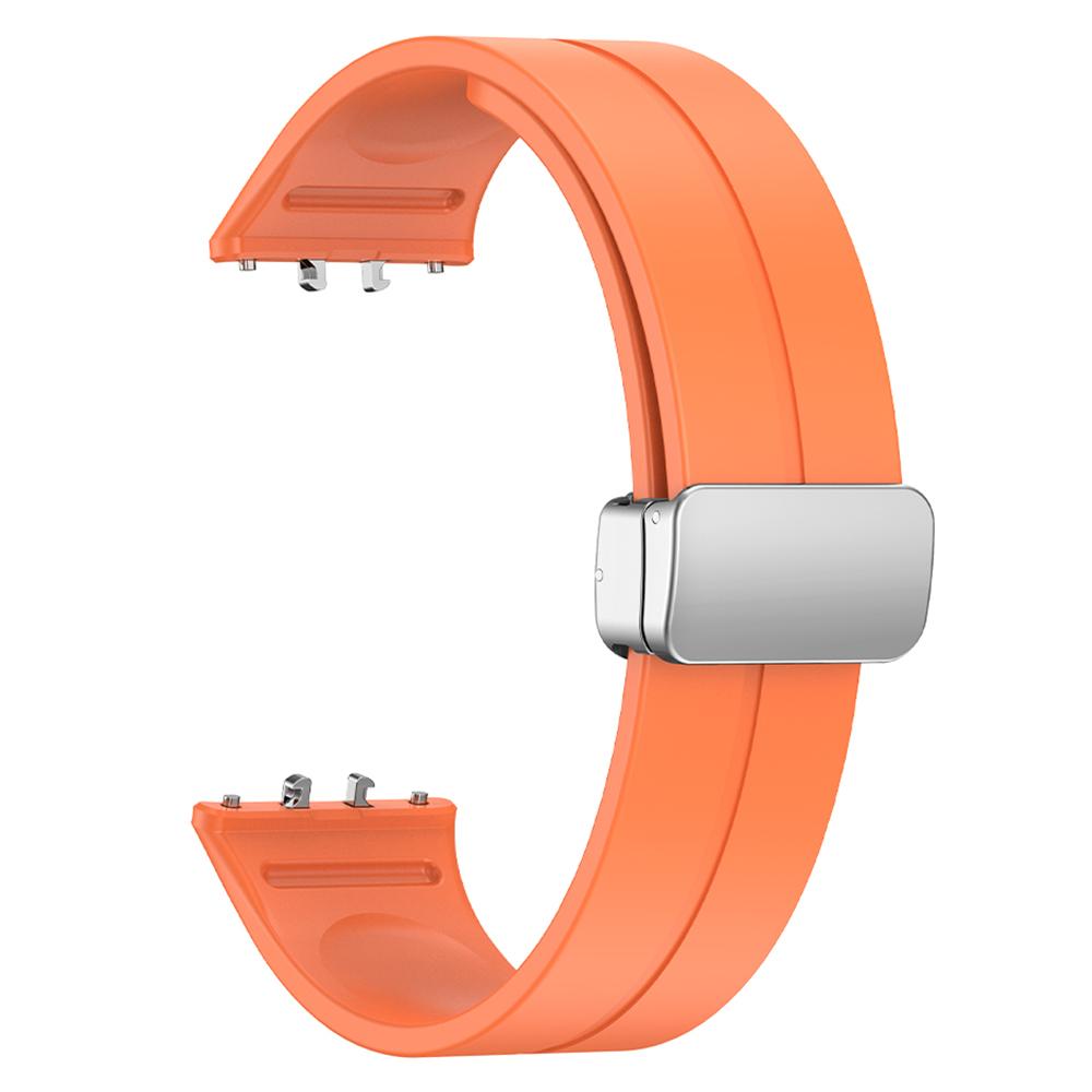 

For Samsung Galaxy Fit3 Replacement Wrist Band Soft Silicone Watch Band with Magnetic Folding Buckle Orange