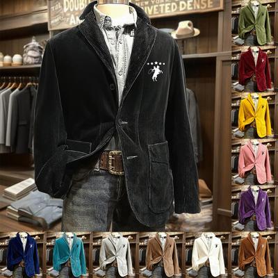 Herren Einfarbig Cord Warm Taschen Anzugjacke Strickjacke Herren Freizeitanzug