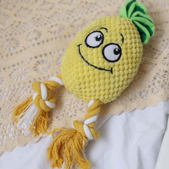 Eco-friendly Cotton Rope Wear-resistant Dog Molar Toy Plush Avocado Shape Pet Interactive Accessories
