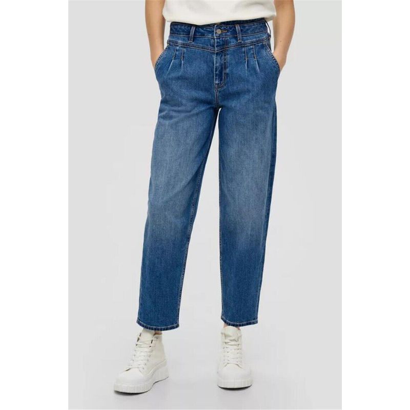 Foreign Trade Pure Original German Single Order Spring and Autumn New Casual Straight Blue Washed Versatile Comfortable Women s Denim Cropped Pants Blue 46