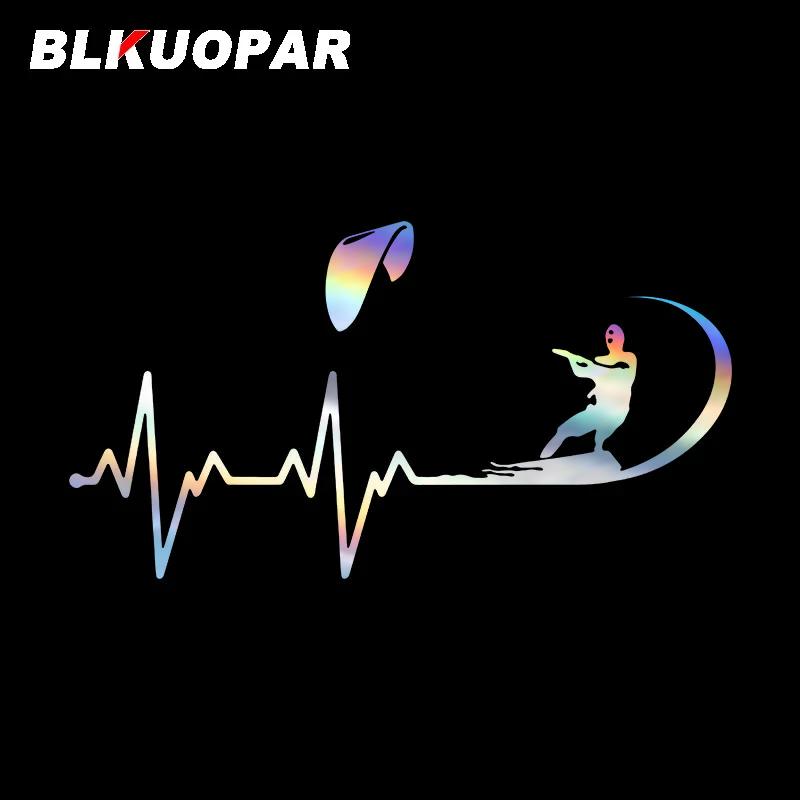 BLKUOPAR Kite-Surfen Herzschlag Linie Autoaufkleber Pop Style Aufkleber Kratzfest Konturgeschnitten Kühlschrank Wohnwagen Auto Dekoration