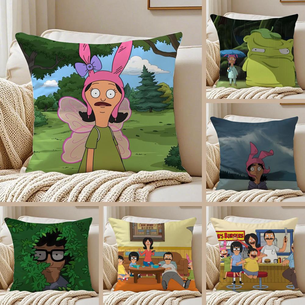 Cartoon BBobs BBurgers Cushion Cover Pillowcase Antidustmite living Room Sofa Decor Cushion Room